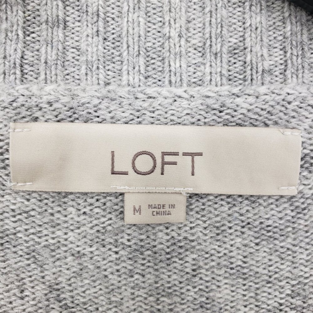 LOFT Gray Sweater with Colorful Bird Design - Picture 3 of 9